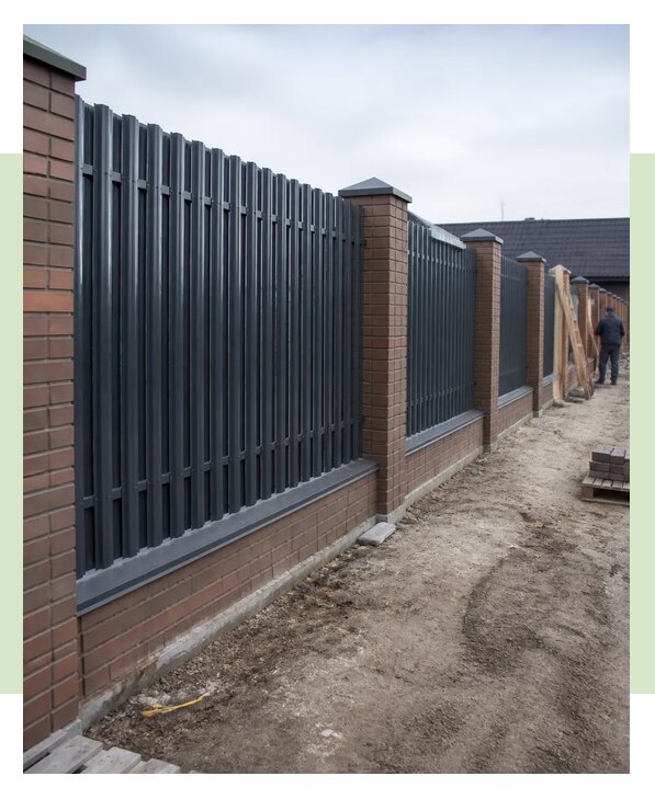 Комбинированный забор с кирпичом под ключ в Железногорске